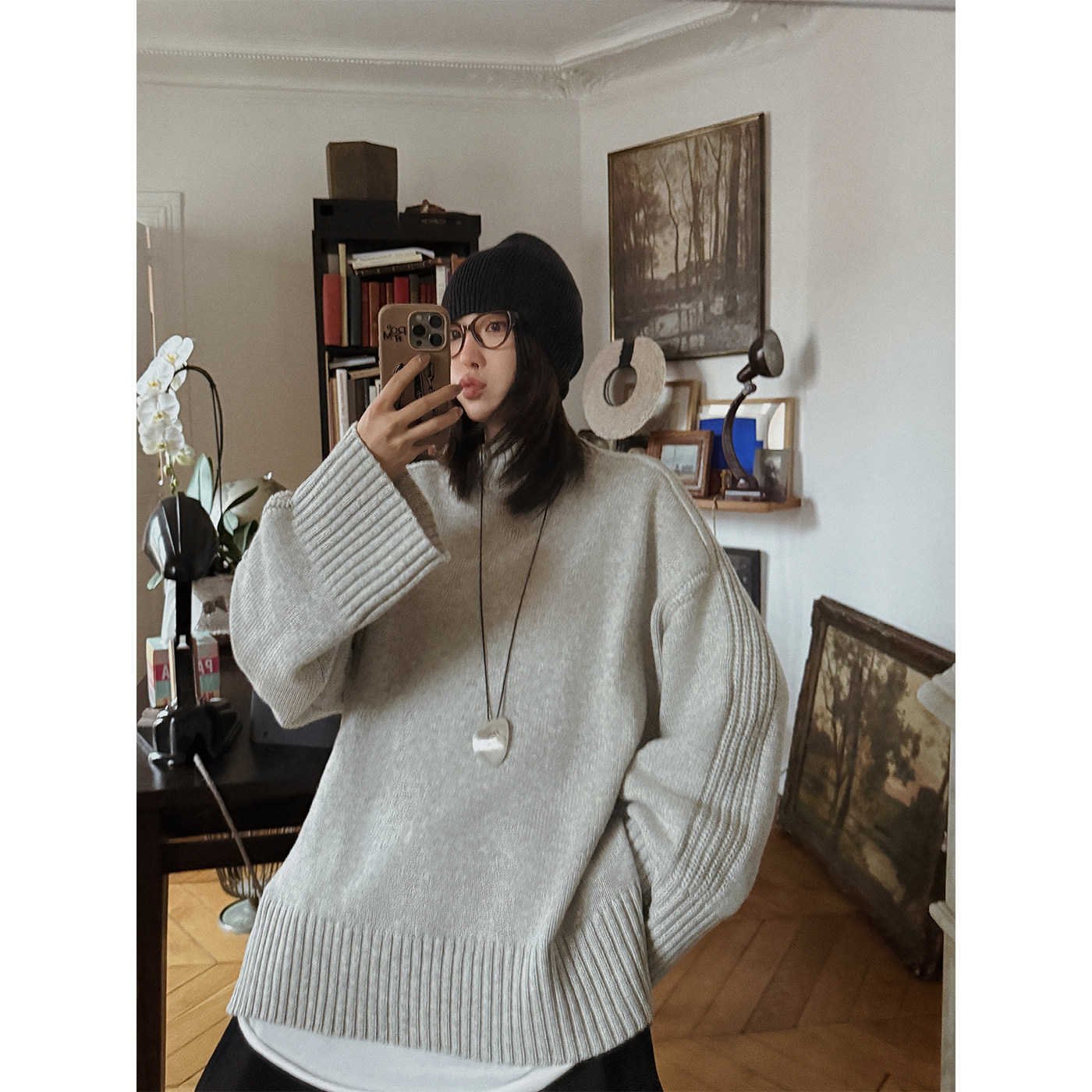 MOERSHOP  巴黎假日  宽松系列立体坑条结构圆领羊毛毛衣,女装/女士精品,毛衣,淘宝优惠券,粉丝福利购,淘宝优惠卷