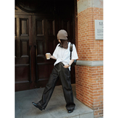 MOERSHOP 系列chic黑原牛色明线直筒牛仔裤 自有格调 经典