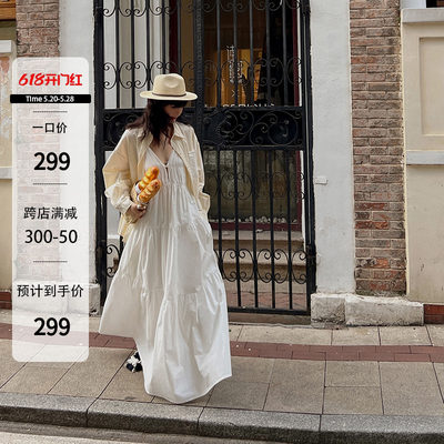 定制希腊女神吊带白色连衣裙