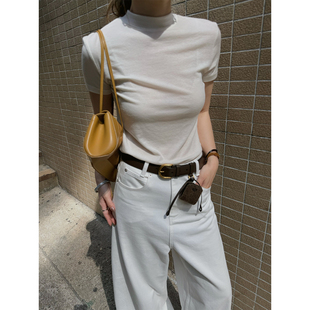 天丝羊毛三色短袖 MOERSHOP 2026春新品 女人 T恤打底上衣 利落