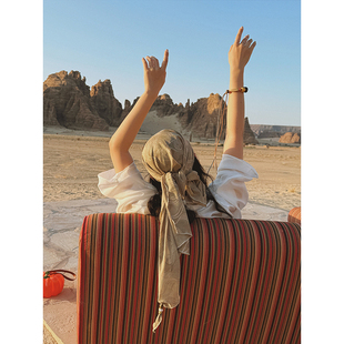 MOERSHOP 原创烫金手工串珠头巾 淇珍法宝私藏