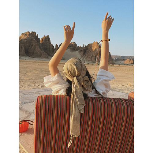 MOERSHOP  淇珍法宝私藏 原创烫金手工串珠头巾