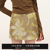 SMIIILE莱赛尔苎麻防走光裙裤 春夏低腰a字裙显瘦 印花半身裙女短款