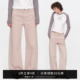 直筒裤 SMIIILE复古粉色纯棉低腰牛仔裤 宽松显瘦阔腿裤 新款 女春季