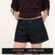 子 女斜插袋a字热裤 SMIIILE夏季 纯棉宽松直筒赤耳原牛色牛仔超短裤