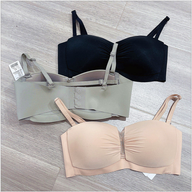 8007内衣女士无钢圈聚拢防滑裹胸薄款夏季美背抹胸式露肩小文胸罩