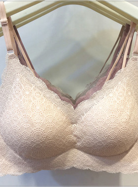 古妃518无钢圈美背内衣女聚拢蕾丝镂空文薄杯防走光打底抹胸吊带