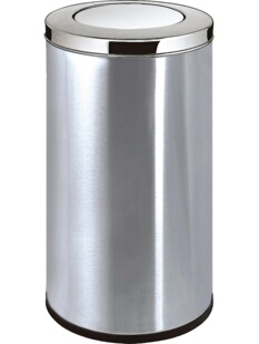 翻盖圆形不锈钢垃圾桶新场医院楼厅大道大容量摇盖Z垃圾箱商款u.