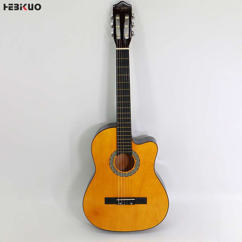 厂家直销椴木单板39寸民谣吉他哑光缺角古典吉他练习琴 guitar