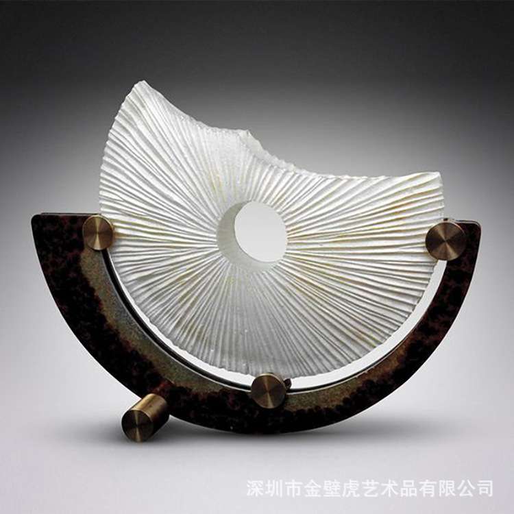 透明雕塑 酒店接待台售楼处大厅玄关艺术品 月亮之上仿玉透明摆件