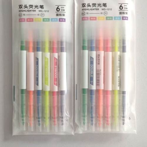 双头6色荧光笔学生套装ins风淡色系马克笔彩色记号笔重点标记热卖