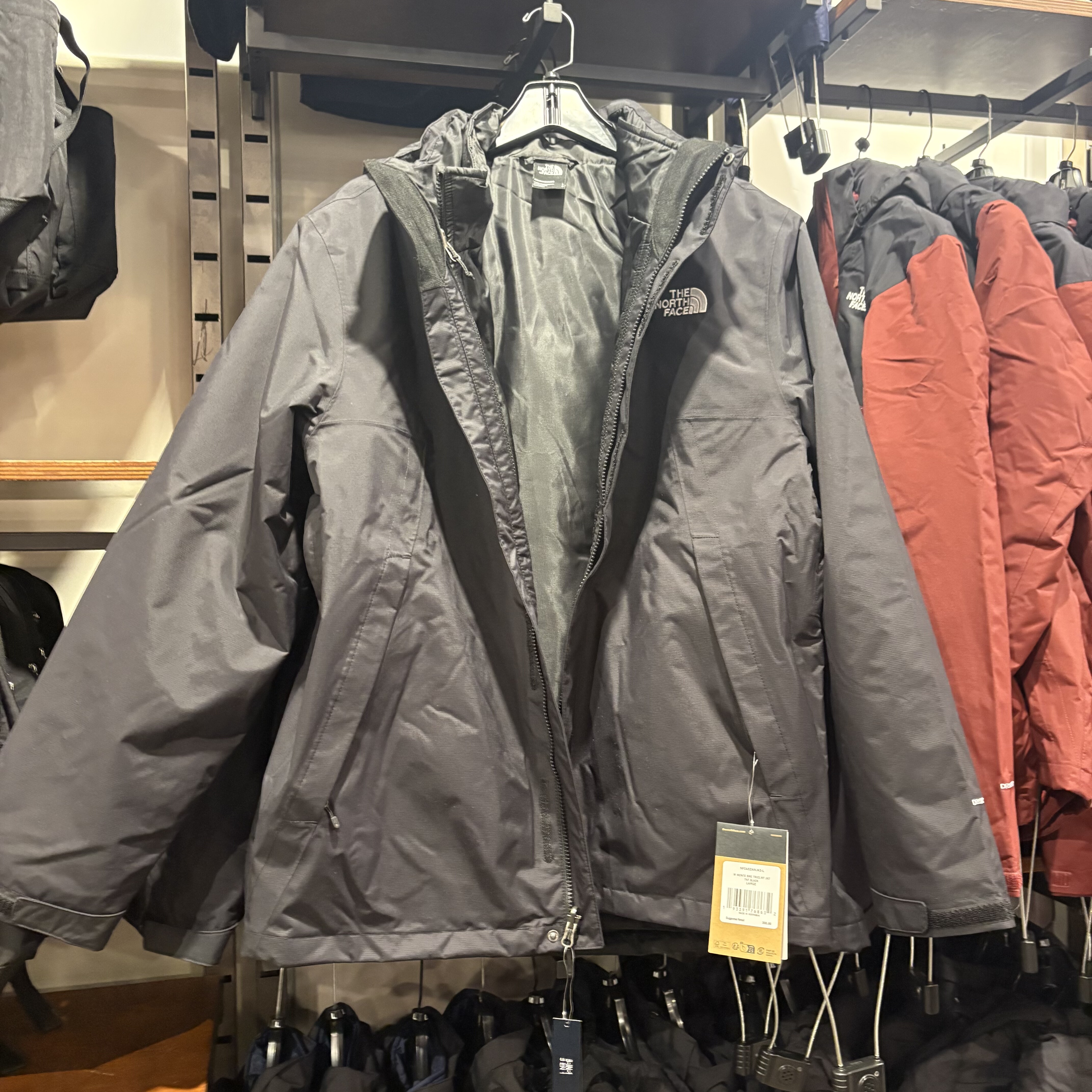 YY美国代购TheNorthFace北面男防风雪棉胆三合一冲锋衣