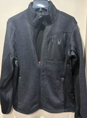 SPYDER/蜘蛛 男士春秋绣标加绒保暖户外运动休闲立领针织夹克外套