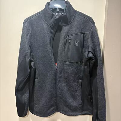 SPYDER/蜘蛛 男士春秋绣标加绒保暖户外运动休闲立领针织夹克外套