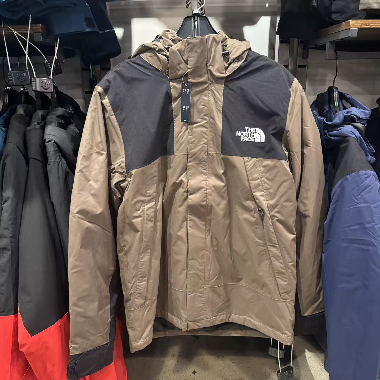 北面三合一冲锋衣男士