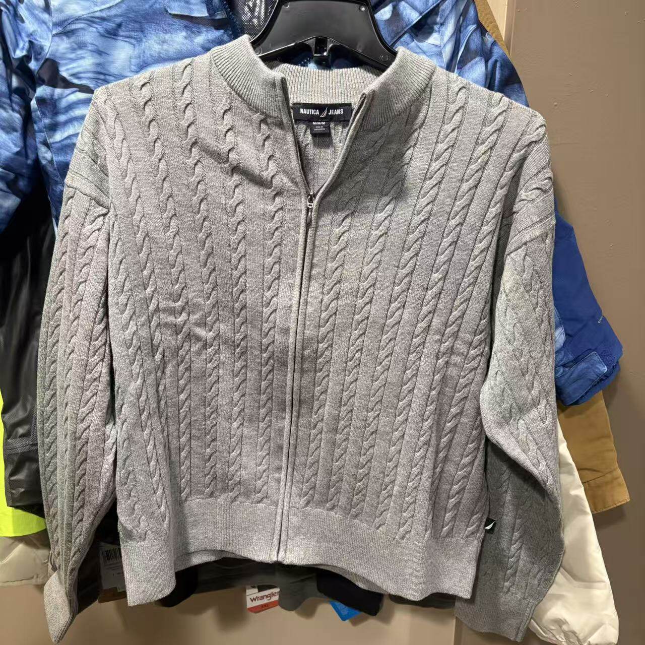 美国代购NAUTICA/诺帝卡女士秋冬洋气立领百搭全拉链麻花针织开衫
