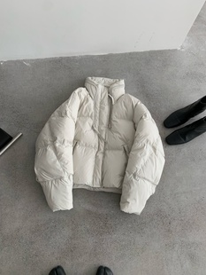 白鸭绒冬季新品款时尚百搭面包服羽绒服女立领短款加厚保暖外套