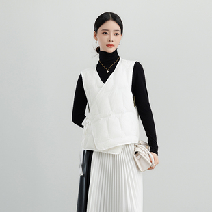 轻薄羽绒服女款2025年新款秋冬薄款内胆马甲打底小众白鸭绒90马夹