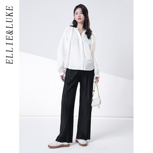 ellieluke孕妇裤子春秋套装2026新款时尚孕早期穿搭阔腿裤两件套
