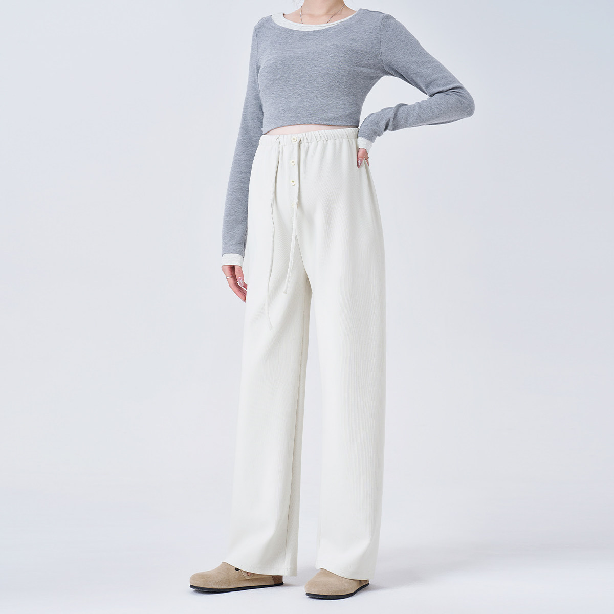 ellieluke孕妇裤春夏外穿新款不勒肚子卫裤孕期糯米阔腿裤子春装