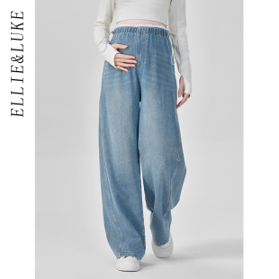 秋冬款 子冬装 2025新款 外穿小个子阔腿牛仔裤 秋季 ellieluke孕妇裤