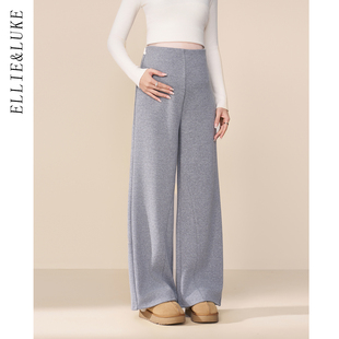 ellieluke孕妇长裤冬季外穿加绒加厚休闲裤不勒肚子微喇裤子冬装