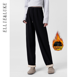 新品 冬天外穿无托腹裤 ellieluke孕妇裤 加绒直筒阔腿裤 子 秋冬款