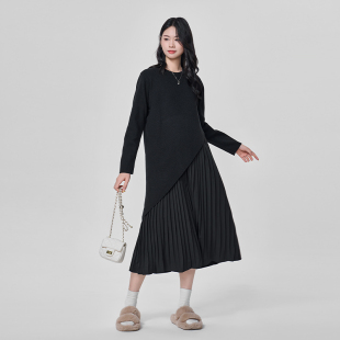 孕期高级感长袖 ellieluke孕妇装 秋季 2025新款 百褶裙子 连衣裙秋装