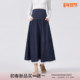 ellieluke孕妇半身裙春秋款 仿牛仔小个子孕期伞裙高级感裙子春装