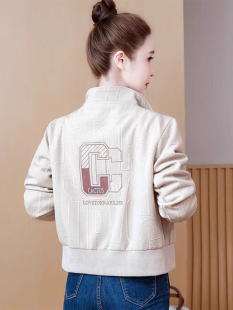 时尚 短外套2025新春秋季 休闲小夹克棒球制服上衣 女式 花呢风格