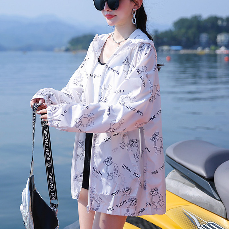 时尚防晒衣女夏季薄款2025新款户外透气百搭冰丝大尺码连帽开 衫