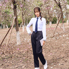 Школьная форма 春秋长袖衬衫校服套装韩版女生班服日本水手服英伦学院派套装制服