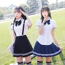 Школьная форма 夏季校服套装高中生韩版日系水手服jk制服学院风背带裙班服学生装 Lehno