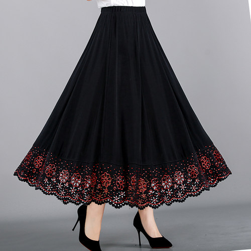 夏季新款镶钻垂感半身大码跳舞裙