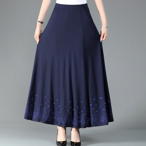 馨暖绒中长款8片摆通勒半身裙