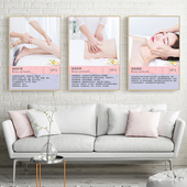 养生馆挂画美容院壁画宣传画美容美体海报贴纸面部按摩理疗装 饰画
