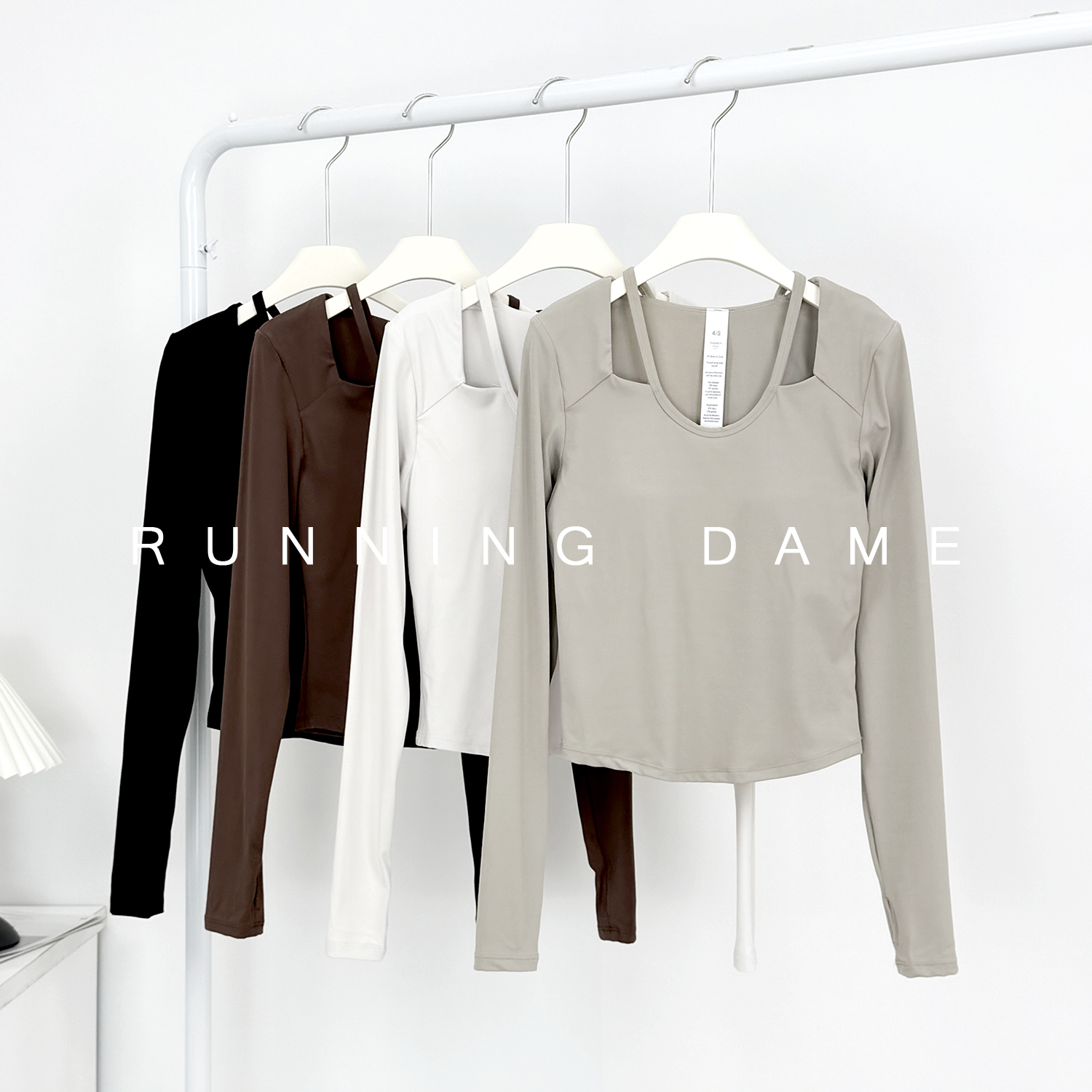 秋冬新款瑜伽服女T恤带胸垫