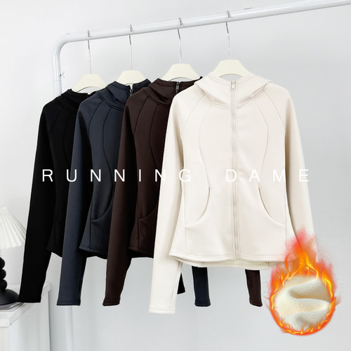 秋冬加绒2025新款瑜伽外套修身