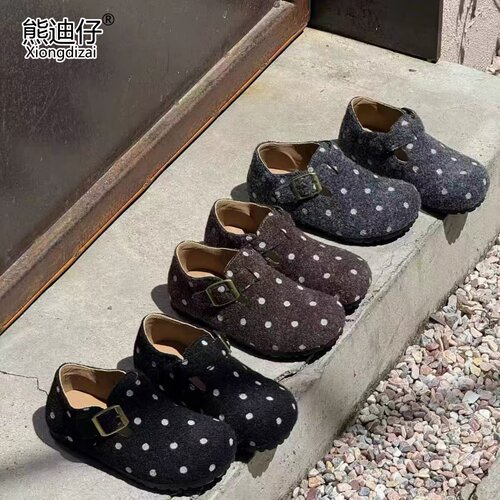 男女宝宝韩系波点勃肯鞋单鞋软底