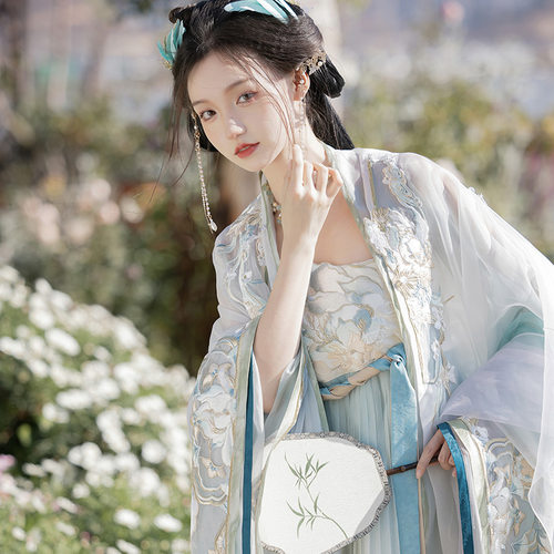 【春涧月下】超仙女改良春夏新品季诃子裙重工刺绣大袖衫成人汉服