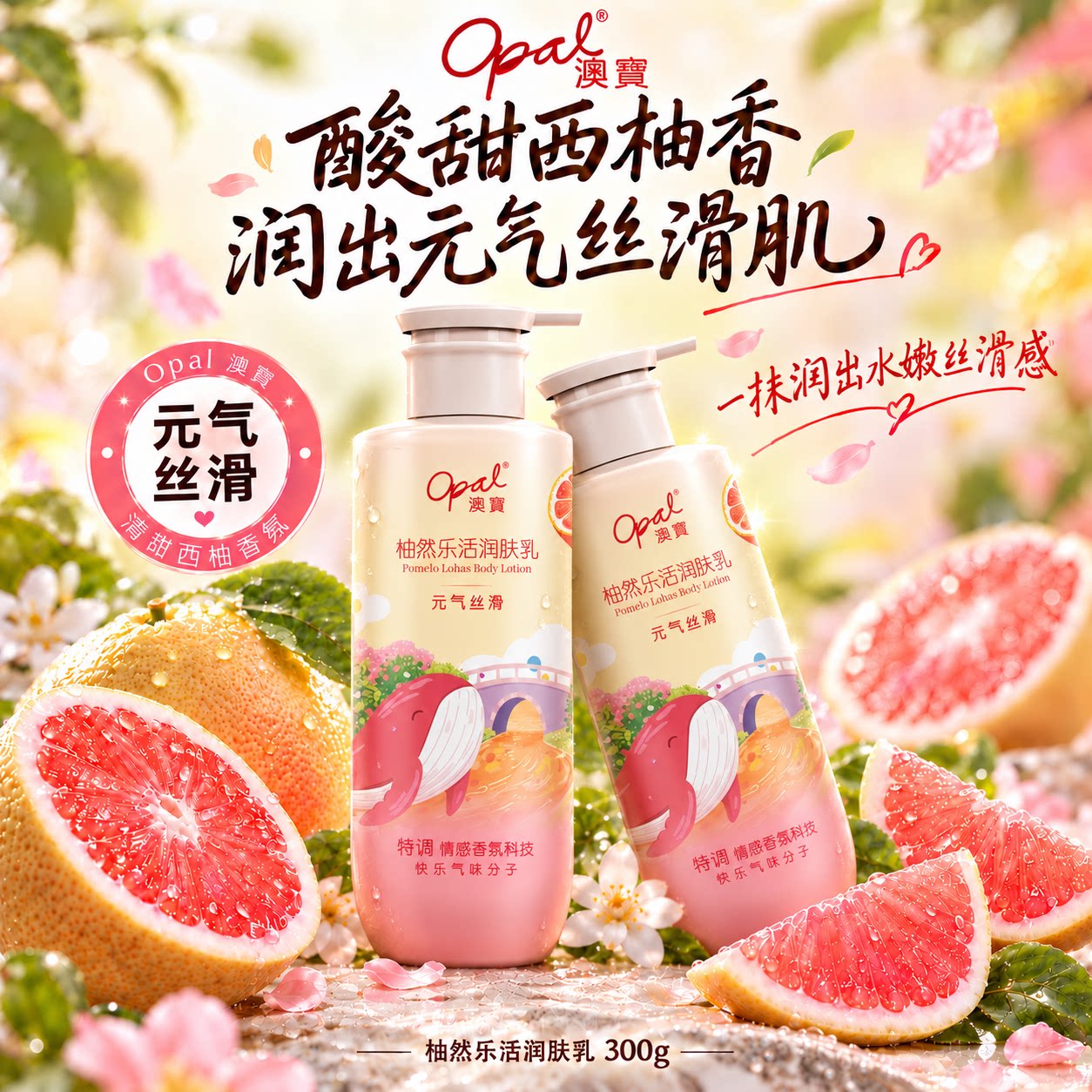 澳宝柚然乐活西柚香保湿身体乳