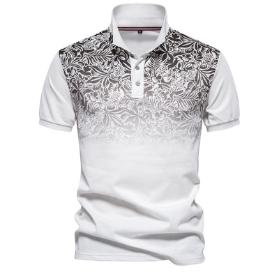 2024 男士翻领春夏渐变印花POLO衫Gradient printed POLO shirt