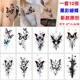彩色蝴蝶纹身贴女防水持久仿真高级感黑色半永久手臂锁骨遮疤贴纸