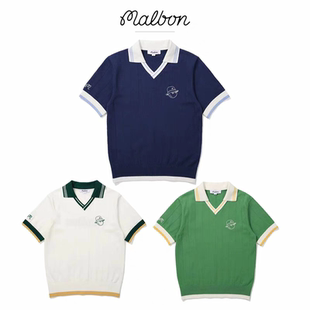 修身 25春夏季 短袖 运动高弹POLO衫 MALBON女款 韩国高尔夫服装 针织衫