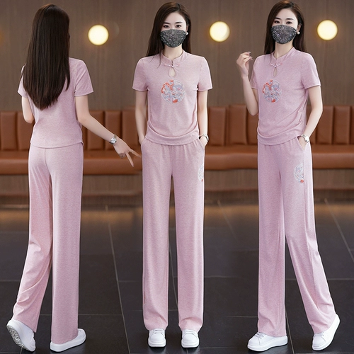 Модный летний комплект, китайский стиль, в западном стиле, большой размер