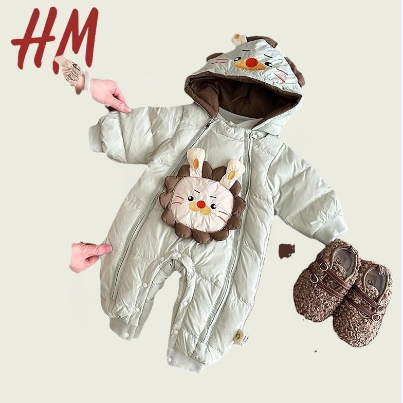 撤柜清仓特价婴儿羽绒服2025新款冬季女宝宝加绒洋气羽绒连体衣外