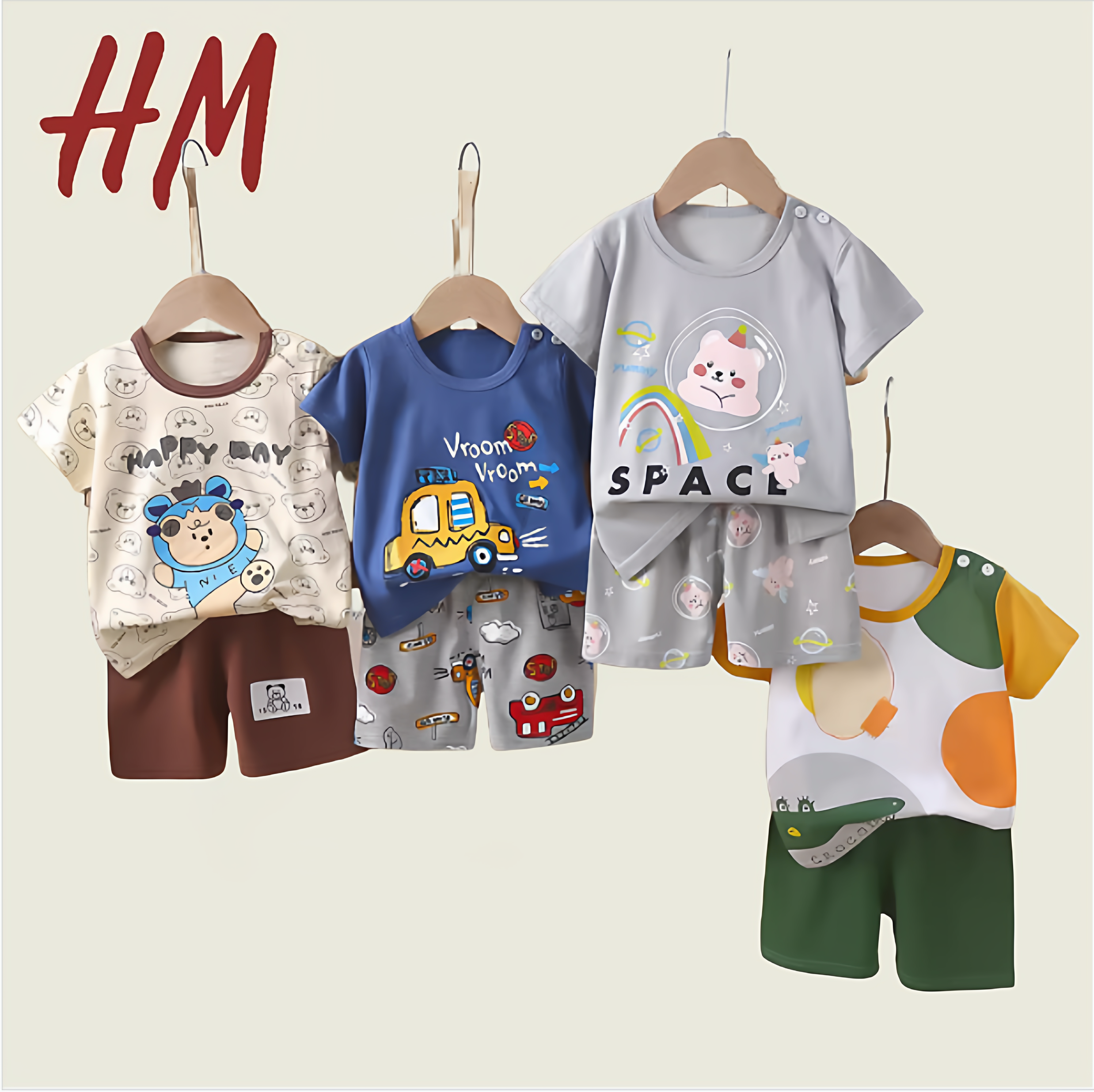 清仓撤柜儿童短袖套装夏季