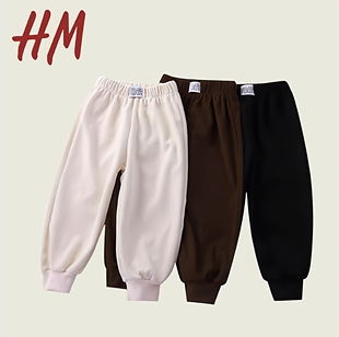 清仓撤柜秋冬童裤儿童单裤螺纹口条纹裤女童裤子男童宝宝加绒裤中