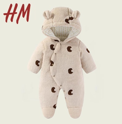 撤柜清仓特价婴儿夹棉连体衣秋冬新款加绒加厚300g棉服 新生儿衣