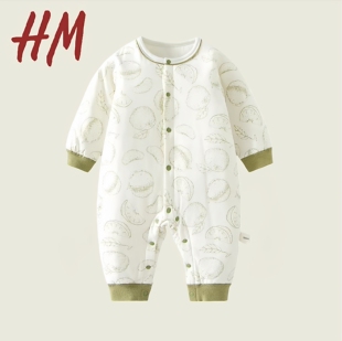 清仓撤柜婴儿40克加棉连体衣宝宝夹棉秋冬无骨哈衣薄棉加厚对开爬